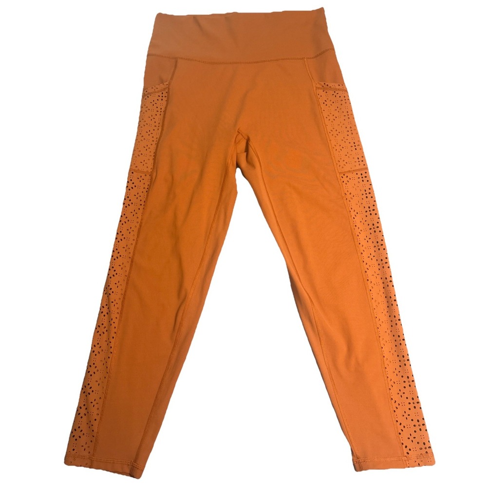 Aerie Chill Play Move Leggings Women's Burnt Orange Excellent Eyelet Pockets XL
